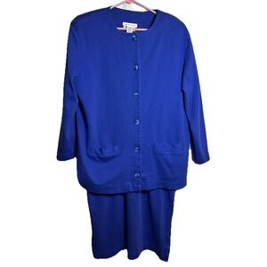 Vintage Talbots 2-Piece Cotton Set – Size L – Made in‎ Hong Kong – Bright Blue